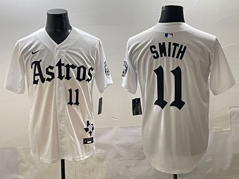 Men 2025 Houston Astros #11 Smith White Five generations Joint Name Nike MLB Jersey style 44->houston astros->MLB Jersey